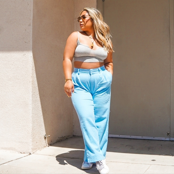 Abercrombie Wide Leg Linen Blend Pants (Petite) - Picture 3 of 7